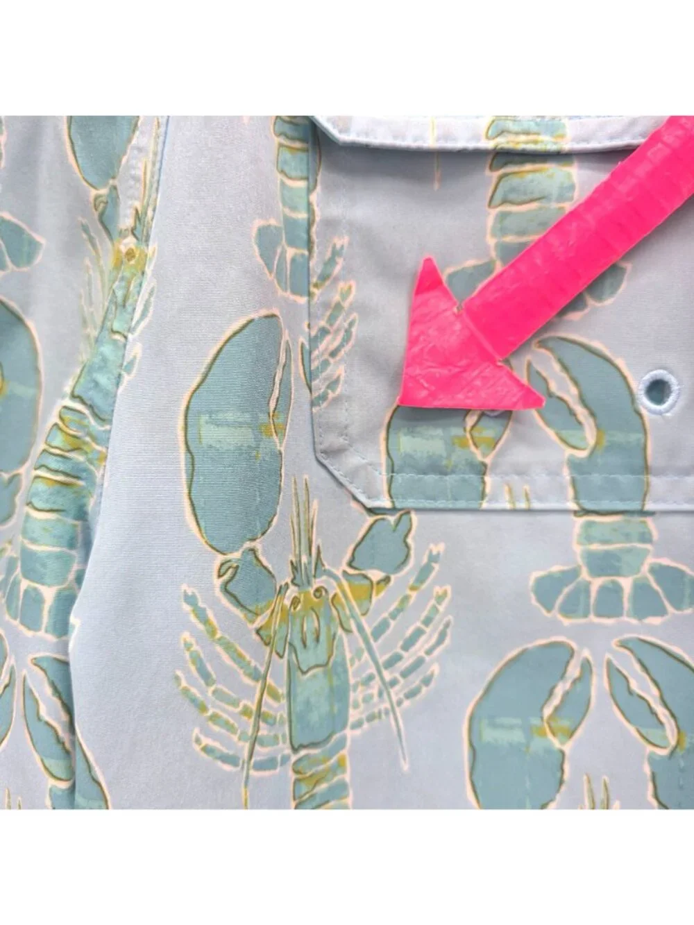 Vineyard Vines Boys Small Swim Trunks Lobster Print Blue Pockets Lined Beach
